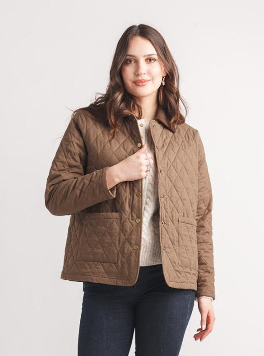 Papillon Barn Coat With Corduroy Collar Khaki