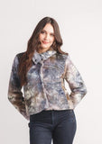 Papillon Tie Dye Faux Fur Jacket Navy