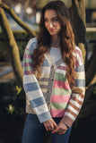 Papillon Contrast Stripe Knit Cardigan