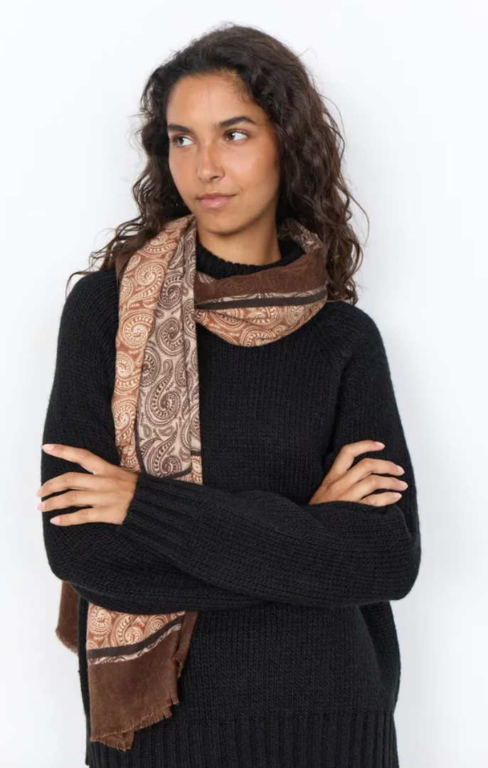 Soyaconcept Hosna Scarf Chocolate Plum Combo
