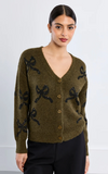 Molly Bracken Bow Cardigan Khaki