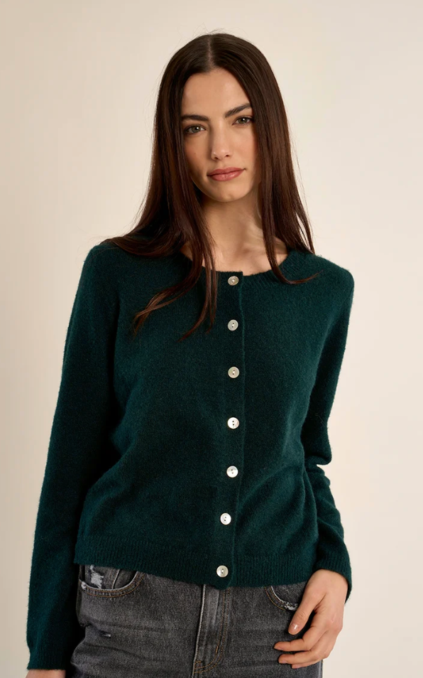 Molly Bracken Button Cardigan Green