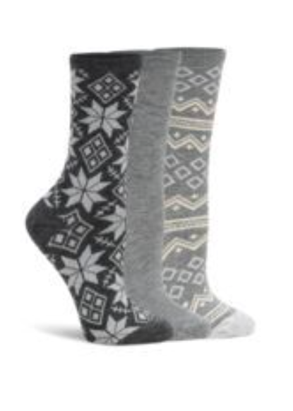 Lemon Cashmere Crew Socks Dark Grey