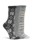Lemon Cashmere Crew Socks Dark Grey